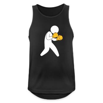 Ein Boxer Ausübung Im Ring - Männer Tank Top atmungsaktiv - Schwarz - Vorne - Nick (188cm)