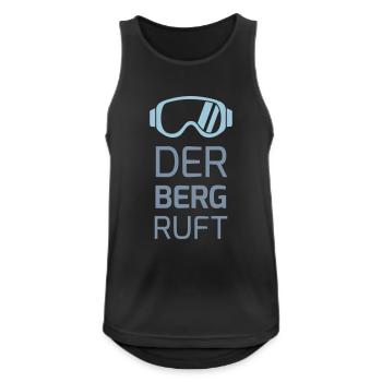 Der Berg ruft! Skifahrer T-shirt - Männer Tank Top atmungsaktiv - Schwarz - Vorne - Nick (188cm)