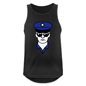 Tête de visage homme police cool - Débardeur respirant Homme - noir - Devant - Nick (188cm)