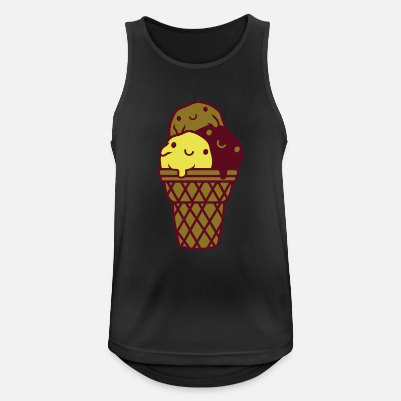 Süße 3 Eiskugeln Waffel - Männer Tank Top atmungsaktiv - Schwarz