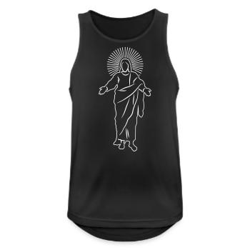 Jesus - Gott - Christus - Bibel Gläubig Katholisch - Männer Tank Top atmungsaktiv - Schwarz - Vorne - Nick (188cm)