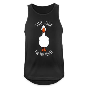 goose on the loose - Men's Breathable Tank Top - black - Front - Nick (188cm)