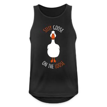 goose on the loose - Men's Breathable Tank Top - black - Front - Nick (188cm)
