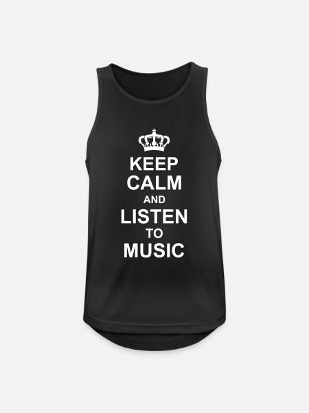 keep calm and listen to music kg10 - Débardeur respirant Homme - noir