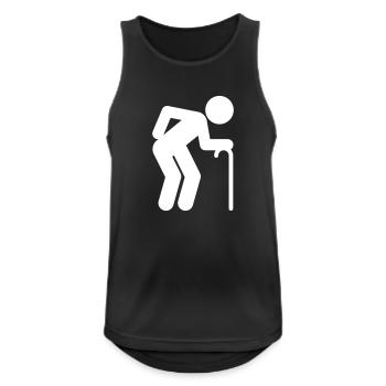 Ein Mann Alter im Ruhestand Alter - Männer Tank Top atmungsaktiv - Schwarz - Vorne - Nick (188cm)