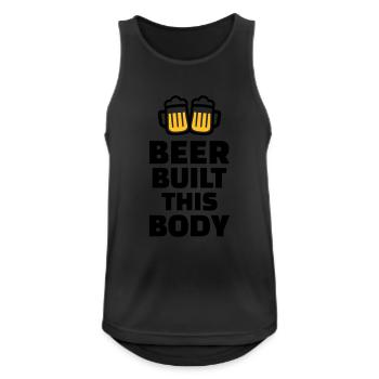Bier - Männer Tank Top atmungsaktiv - Schwarz - Vorne - Nick (188cm)