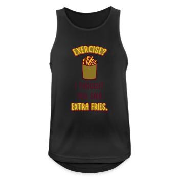 Exercise Extra Fries Zitat - Männer Tank Top atmungsaktiv - Schwarz - Vorne - Nick (188cm)