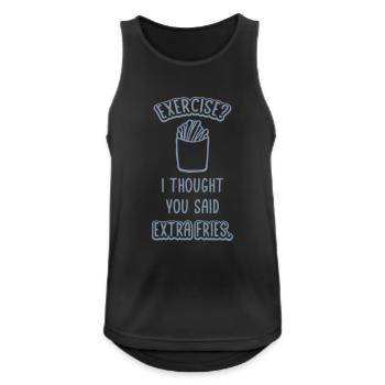 Exercise Extra Fries Quote - Men's Breathable Tank Top - black - Front - Nick (188cm)