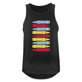 Beaucoup de crayons de cire cool design - Débardeur respirant Homme - noir - Devant - Nick (188cm)