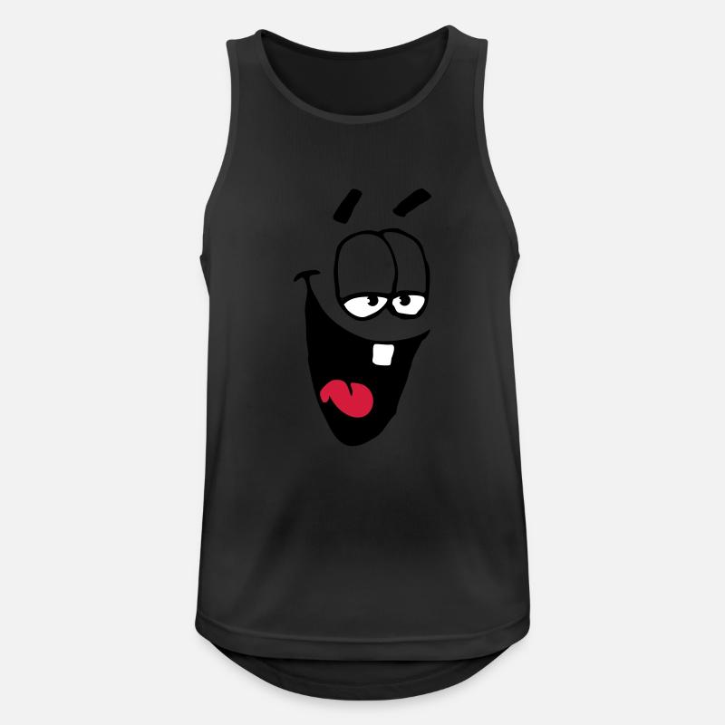 Laughing Comic Face Schadenfreude Laughing - Men's Breathable Tank Top - black