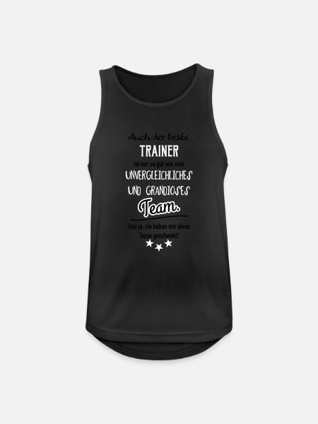 Bester Trainer Tasse - Männer Tank Top atmungsaktiv - Schwarz