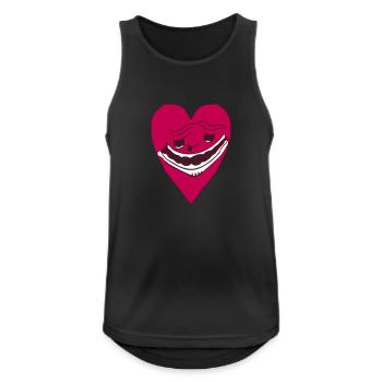 Grimace de coeur - Visage de coeur laid - Débardeur respirant Homme - noir - Devant - Nick (188cm)