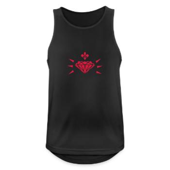 Diamant de lys / diamant avec fleur de lis (1c) - Débardeur respirant Homme - noir - Devant - Nick (188cm)