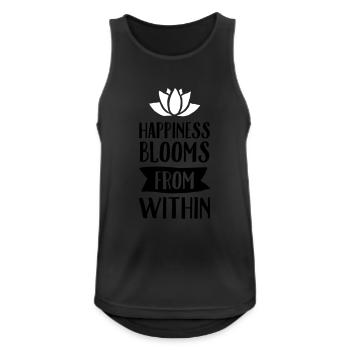 Happiness Blooms From Within - Débardeur respirant Homme - noir - Devant - Nick (188cm)