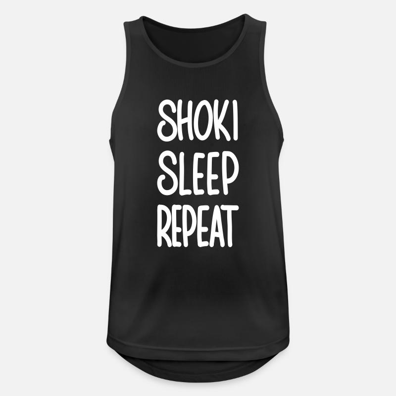 Shoki Sleep Repeat - Männer Tank Top atmungsaktiv - Schwarz