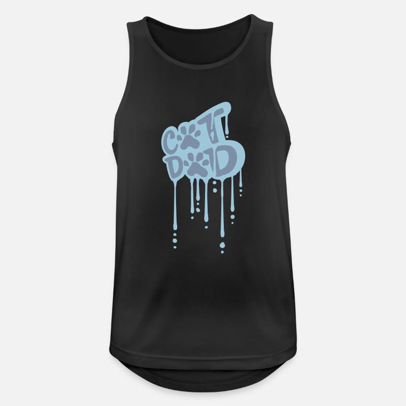 Cat Dad Graffiti Pfote - Männer Tank Top atmungsaktiv - Schwarz