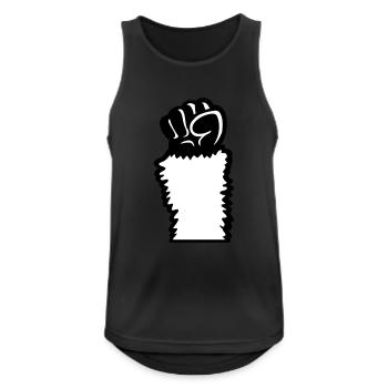 Lama Faust hochstrecken Haarig Affe Rebellion Hand - Männer Tank Top atmungsaktiv - Schwarz - Vorne - Nick (188cm)
