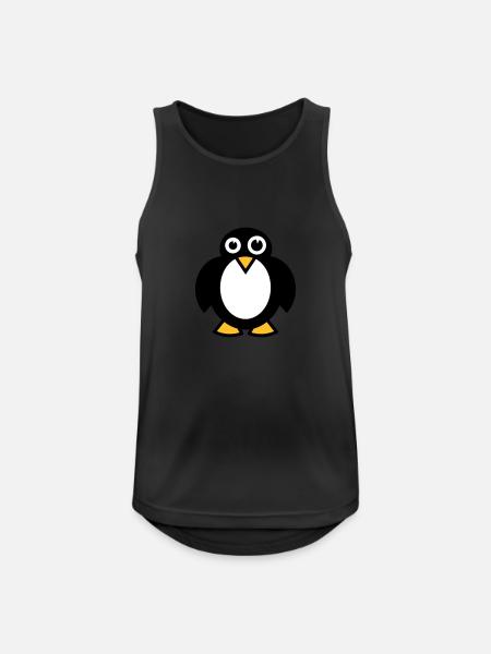 Lustiger Pinguin - Männer Tank Top atmungsaktiv - Schwarz