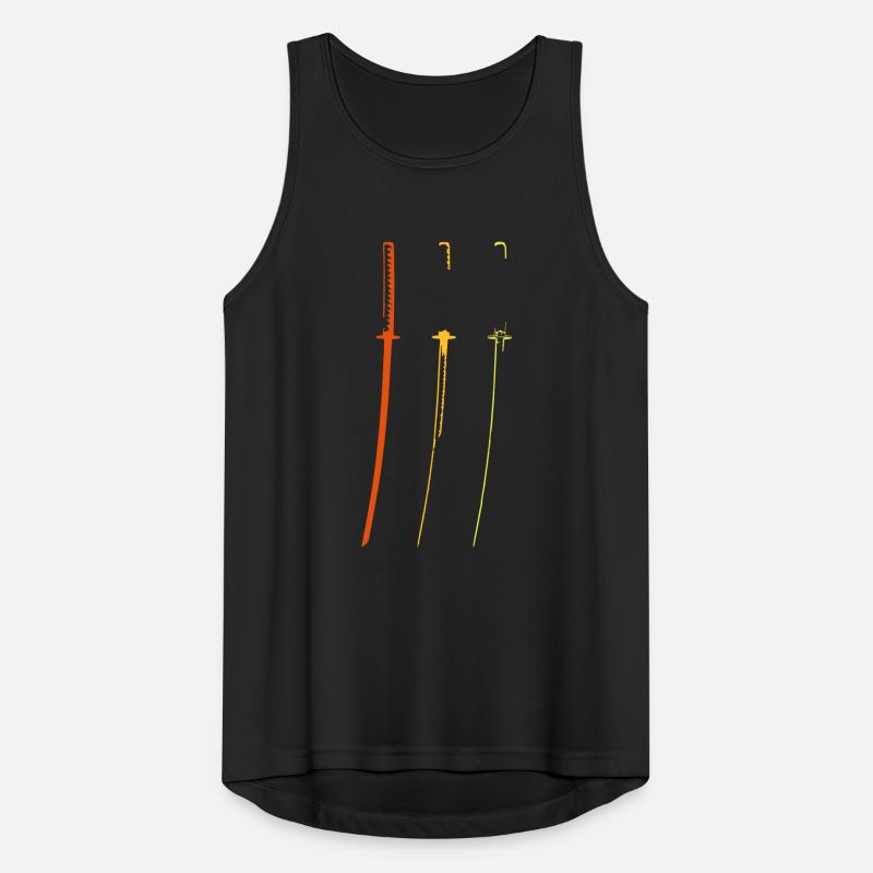 Katana trois couleurs rétro Samurai épées Japon Débardeur respirant Homme