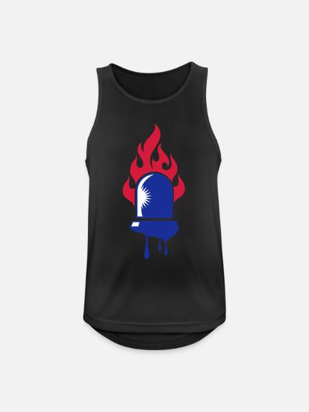 rotating blue beacon light-Fire department - Men's Breathable Tank Top - black