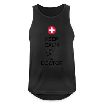 GARDEZ LE CALME ET APPELEZ LE MÉDECIN - Débardeur respirant Homme - noir - Devant - Nick (188cm)