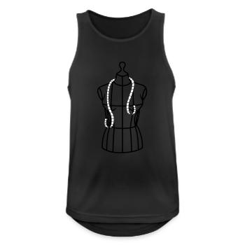 Mannequin tailleur avec bande de masse - Débardeur respirant Homme - noir - Devant - Nick (188cm)