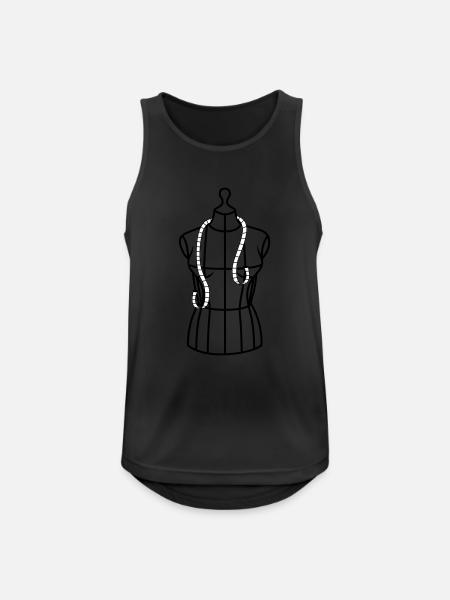 Schneiderpuppe mit Massband - Männer Tank Top atmungsaktiv - Schwarz