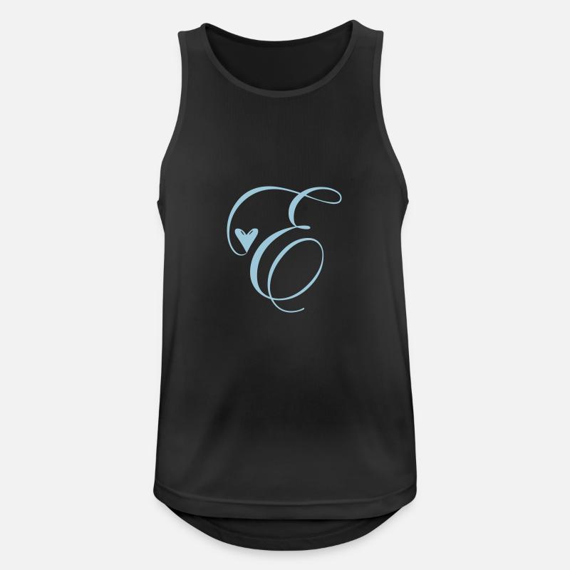 Monogram E Heart Vine - Men's Breathable Tank Top - black