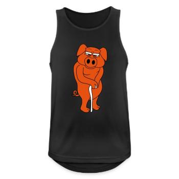 stock alt opa großvater kopf gesicht groß dick fet - Männer Tank Top atmungsaktiv - Schwarz - Vorne - Nick (188cm)