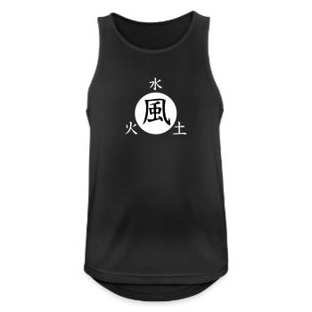Japanischen Schriftzeichen Feuer Erde Wasser Wind - Männer Tank Top atmungsaktiv - Schwarz - Vorne - Nick (188cm)