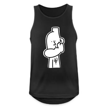 Deck oben - Männer Tank Top atmungsaktiv - Schwarz - Vorne - Nick (188cm)