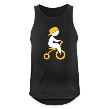 Garçon qui monte son tricycle - Débardeur respirant Homme - noir - Devant - Nick (188cm)