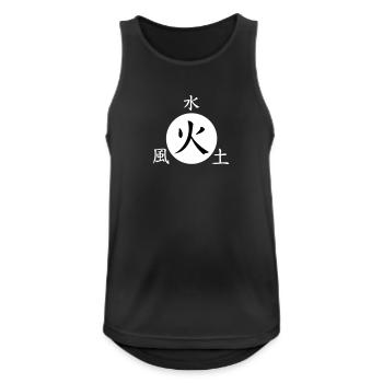 Japanischen Schriftzeichen Feuer Erde Wasser Wind - Männer Tank Top atmungsaktiv - Schwarz - Vorne - Nick (188cm)
