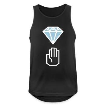 Diamond hands - Männer Tank Top atmungsaktiv - Schwarz - Vorne - Nick (188cm)
