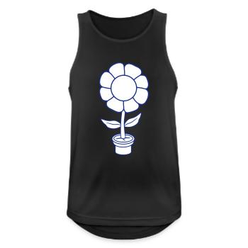 Petit Joli Pot de Fleur Rose Heureux - Débardeur respirant Homme - noir - Devant - Nick (188cm)