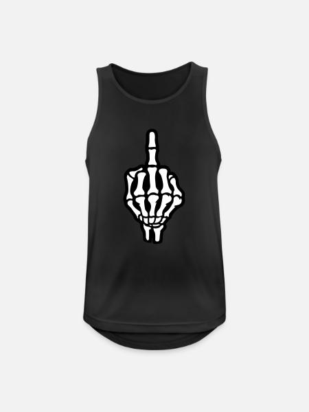 Skeleton Middle Finger Hand - Men's Breathable Tank Top - black