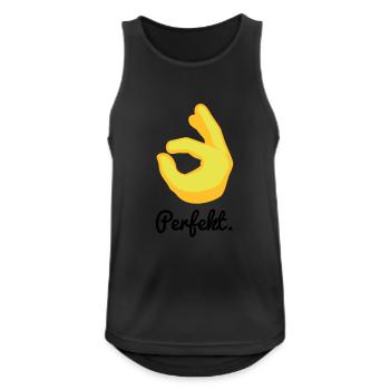 Perfekt. - Männer Tank Top atmungsaktiv - Schwarz - Vorne - Nick (188cm)