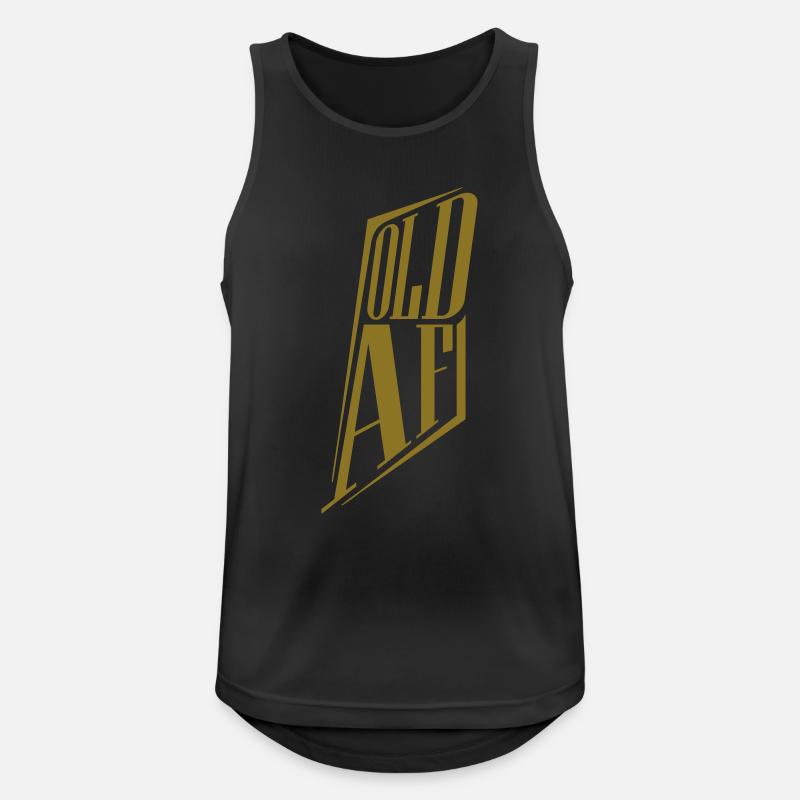 old AF Text Logo - Men's Breathable Tank Top - black