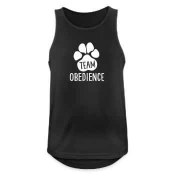Team Obedience - Hundesport - Hundepfote - Männer Tank Top atmungsaktiv - Schwarz - Vorne - Nick (188cm)