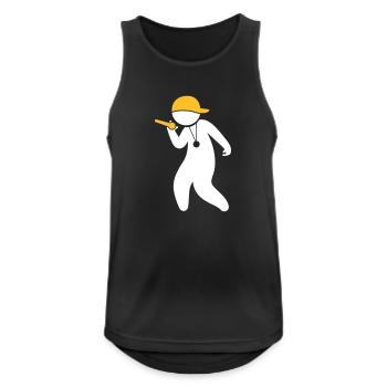 Hiphop Rapper - Männer Tank Top atmungsaktiv - Schwarz - Vorne - Nick (188cm)
