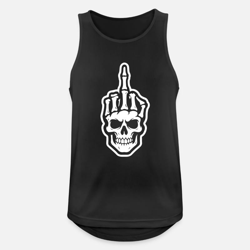 Skeleton middle finger - Men's Breathable Tank Top - black