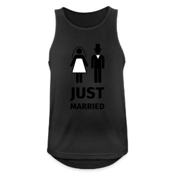 just married - Men's Breathable Tank Top - black - Front - Nick (188cm)