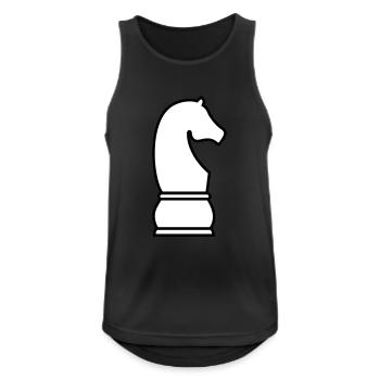 Schach Springer - Männer Tank Top atmungsaktiv - Schwarz - Vorne - Nick (188cm)