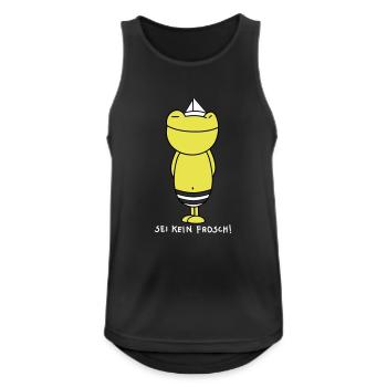 Sei kein Frosch (b) - Männer Tank Top atmungsaktiv - Schwarz - Vorne - Nick (188cm)