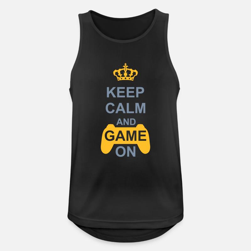 Game On Keep Calm - Männer Tank Top atmungsaktiv - Schwarz