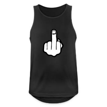 fuck you, middle finger - Débardeur respirant Homme - noir - Devant - Nick (188cm)