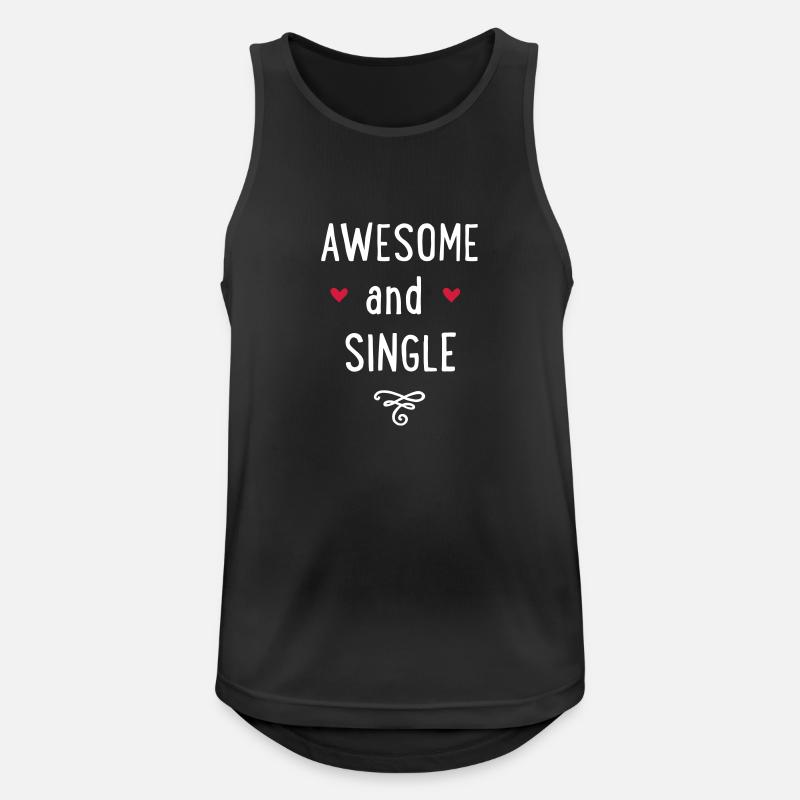 Single - Männer Tank Top atmungsaktiv - Schwarz
