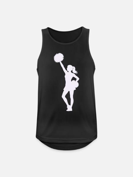 Cheerleading Silhouette mit Pompons - Männer Tank Top atmungsaktiv - Schwarz