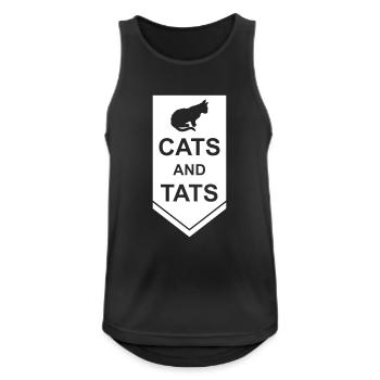 cats and tats Zitat - Männer Tank Top atmungsaktiv - Schwarz - Vorne - Nick (188cm)