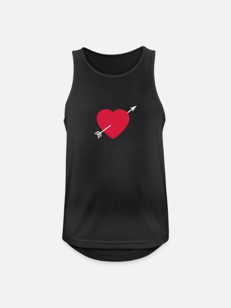 Heart round with arrow - Men's Breathable Tank Top - black